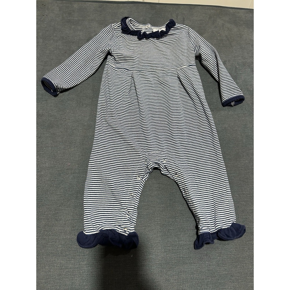 Stitchy Fish Baby Girl Blue Stripped One Piece Outfit Size 18 Months